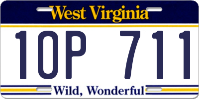 WV license plate 1OP711