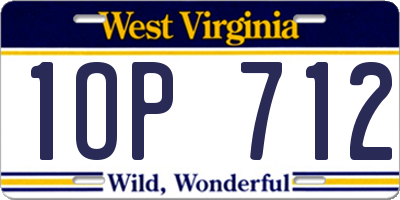 WV license plate 1OP712