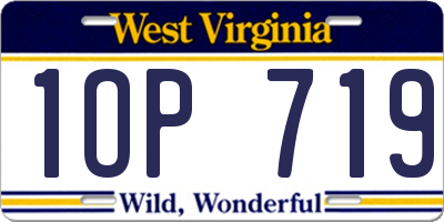 WV license plate 1OP719