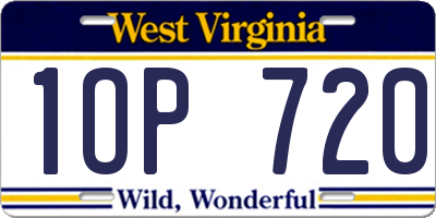 WV license plate 1OP720