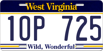 WV license plate 1OP725