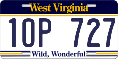 WV license plate 1OP727