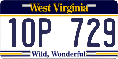 WV license plate 1OP729
