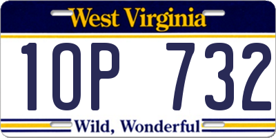 WV license plate 1OP732