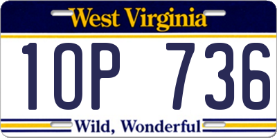 WV license plate 1OP736