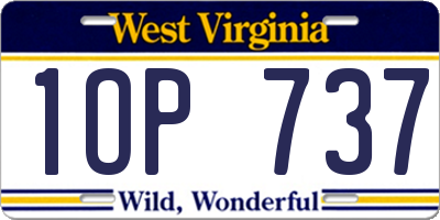 WV license plate 1OP737