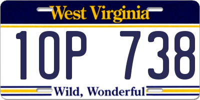 WV license plate 1OP738