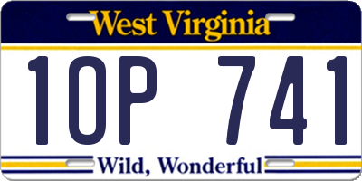 WV license plate 1OP741