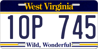 WV license plate 1OP745
