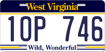 WV license plate 1OP746