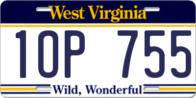 WV license plate 1OP755
