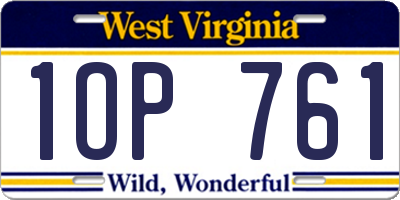 WV license plate 1OP761