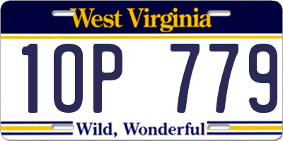 WV license plate 1OP779
