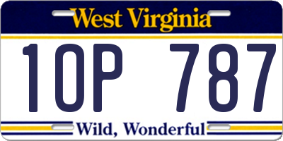 WV license plate 1OP787