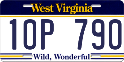 WV license plate 1OP790