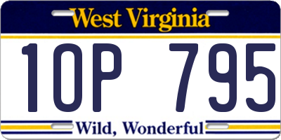 WV license plate 1OP795