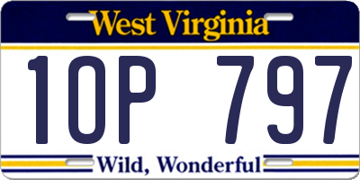 WV license plate 1OP797