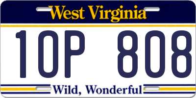 WV license plate 1OP808