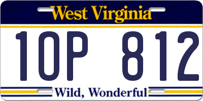 WV license plate 1OP812