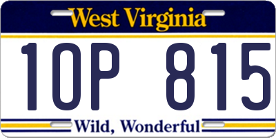 WV license plate 1OP815