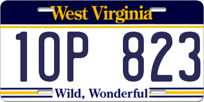 WV license plate 1OP823