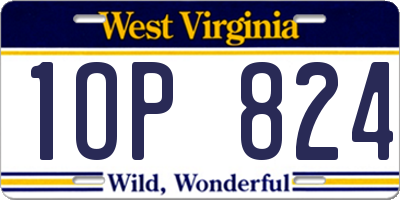 WV license plate 1OP824