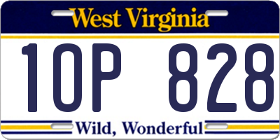 WV license plate 1OP828