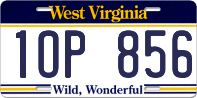 WV license plate 1OP856
