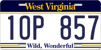 WV license plate 1OP857