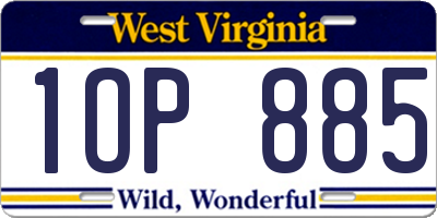 WV license plate 1OP885