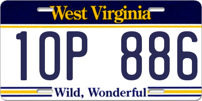 WV license plate 1OP886