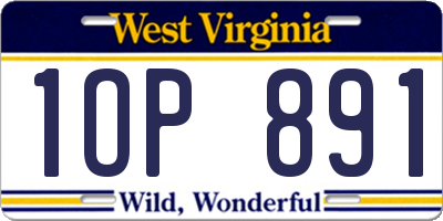 WV license plate 1OP891