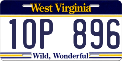 WV license plate 1OP896
