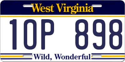 WV license plate 1OP898