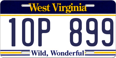 WV license plate 1OP899