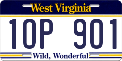 WV license plate 1OP901