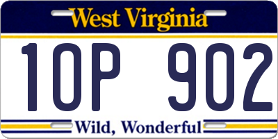 WV license plate 1OP902