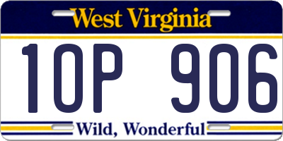 WV license plate 1OP906