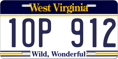 WV license plate 1OP912