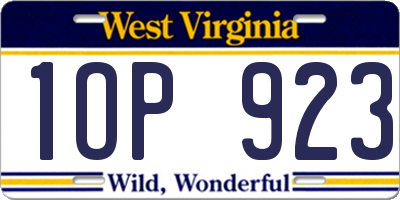 WV license plate 1OP923