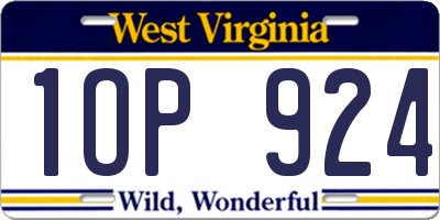 WV license plate 1OP924