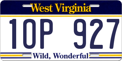 WV license plate 1OP927