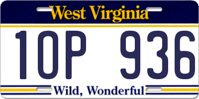 WV license plate 1OP936