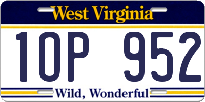 WV license plate 1OP952