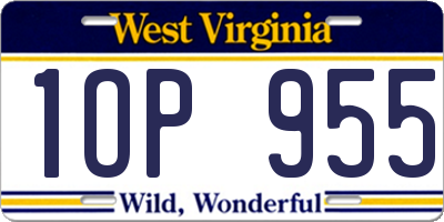 WV license plate 1OP955