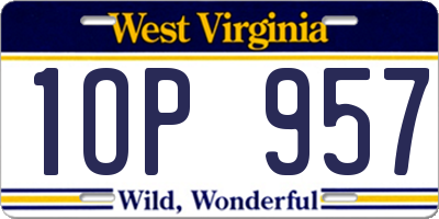 WV license plate 1OP957