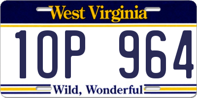 WV license plate 1OP964