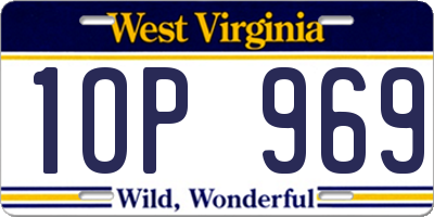 WV license plate 1OP969