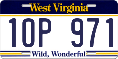 WV license plate 1OP971