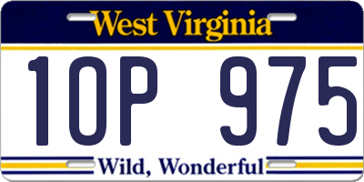 WV license plate 1OP975